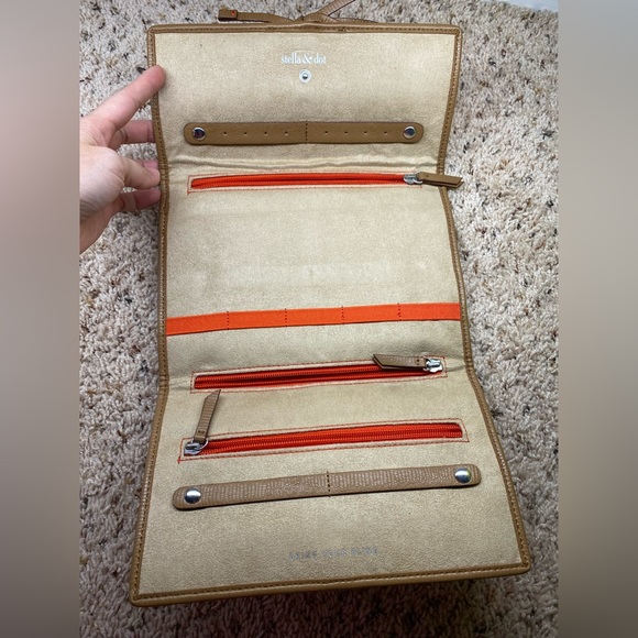 Stella & Dot jewelry case orange with Elephant Design - Picture 2 of 10